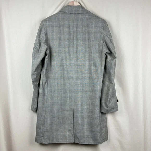 Banana Republic Mens Plaid Wool Blend Coat L Tailored Quiet Luxury Dark Academia - Picture 11 of 16